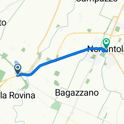 Via Nonantolana 1256, Modena to Via Guglielmo Marconi 8, Nonantola