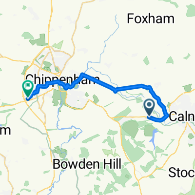 Route from Black Dog Hill, Calne