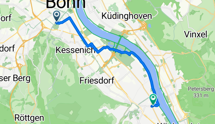 Poppelsdorfer Allee 110, Bonn nach Cäsariusstraße 6, Bonn