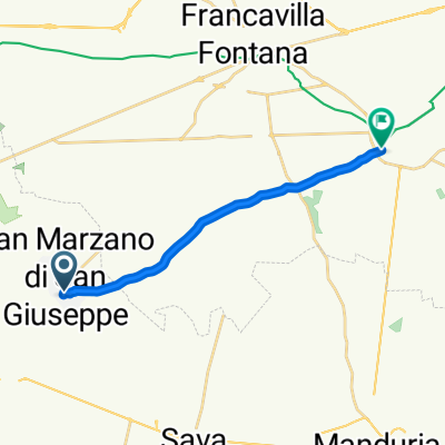 Da Corso Umberto I 38, San Marzano di San Giuseppe a Via Camillo Benso Conte di Cavour 65, Oria