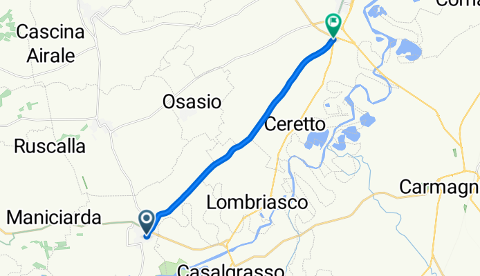 Da Via Principe Amedeo 25, Pancalieri a Strada Pancalieri, Carignano
