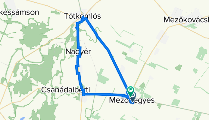 Kozma Ferenc utca 22, Mezőhegyes to Kozma Ferenc utca 32, Mezőhegyes