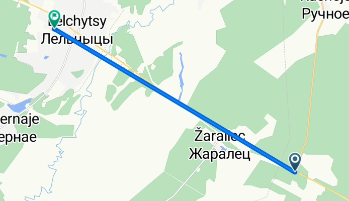 От Р128 до улица Юбилейная, Лельчыцы