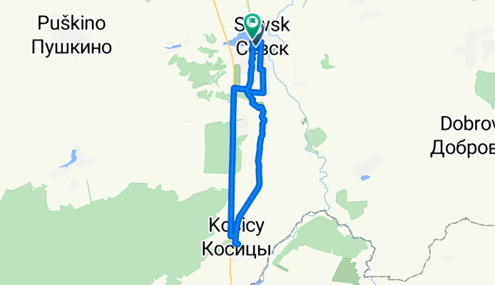 От улица Энгельса, 49, Севск до улица Карла Либкнехта, 81, Севск