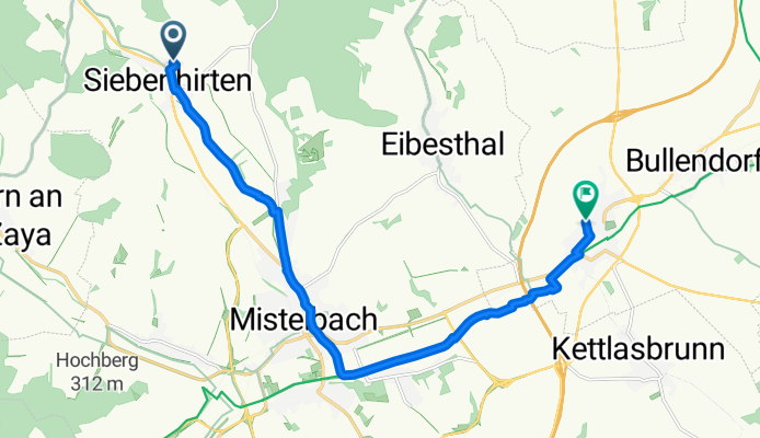 Josefsweg 4, Mistelbach nach Kellermannstraße 1, Wilfersdorf