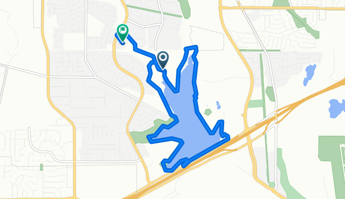 Route to Swains Lake Dr, Fort Worth