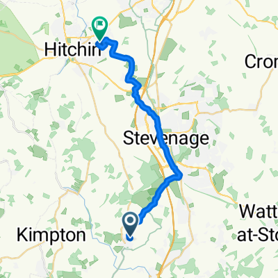 The Bury, Hitchin to 131 Coleridge Close, Hitchin