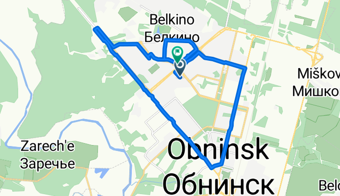 От улица Королёва, 29, Обнинск до улица Гагарина, Обнинск