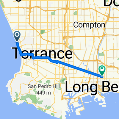 74 Pier Ave, Hermosa Beach to 330 W 20th St, Long Beach