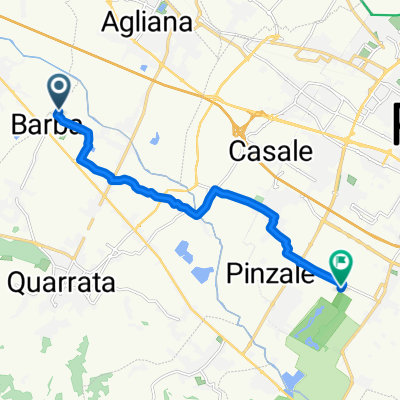 Da Via Guado dei Sarti 14, Barba a Via Traversa Il Crocifisso 15, Prato