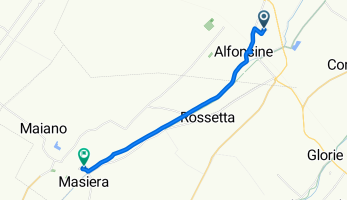 Da Via Guerrina 23, Alfonsine a Via dei Martiri 41, Fusignano