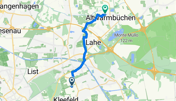 Carl-Neuberg-Straße, Hannover nach Heinrich-Grethe-Straße 10, Isernhagen