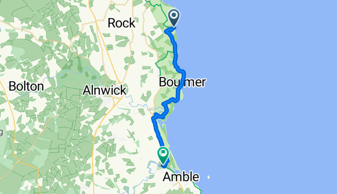 1–11 West End, Craster, Alnwick to 1 Castle St, Morpeth