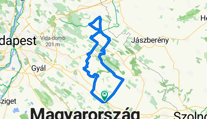 Irsa-Pilis-Káva-Bénye-Gomba-Úri-Sülysáp-Kóka-Dány-Zsámbok-Vácszentlászló-Tura-Zsámbok-Tóalmás-Tápiószecső-Tápióság-Tápióbicske-Tápiószentmárton-Irsa-(...)