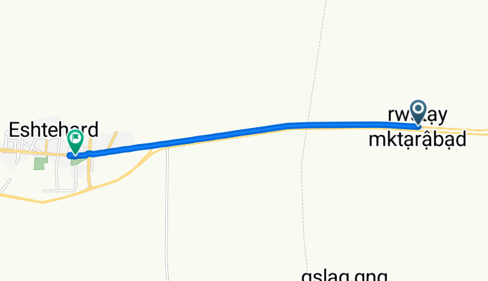 Route to بلوار آیت الله خامنه ای, اشتهارد