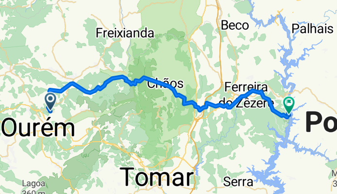 De Rua do Brejo 4–6, Ourém a Rua do Lago Azul, Ferreira do Zêzere