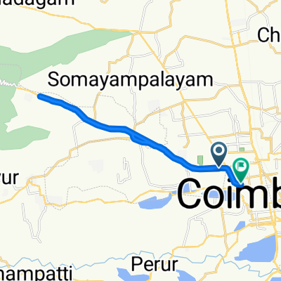 Marudhamalai Road 395, Coimbatore to Thilagar Street 32D, Coimbatore