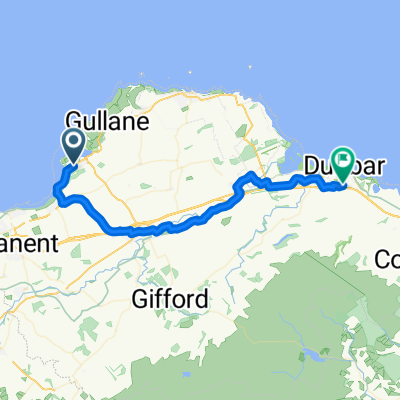 A198, Longniddry to 10 John Muir Gardens, Dunbar