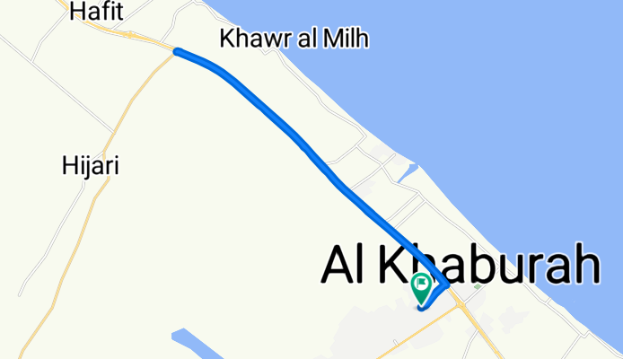 Unnamed Road, ولاية الخابورة to Unnamed Road, ولاية الخابورة