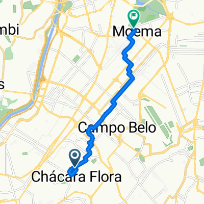 Rua Visconde de Porto Seguro, 916, São Paulo nach Avenida República do Líbano, 1666–1670, São Paulo