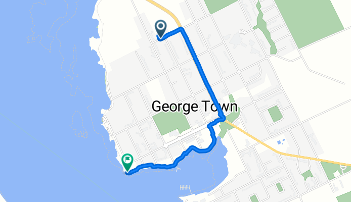 Route from 38 Davies Street, George Town