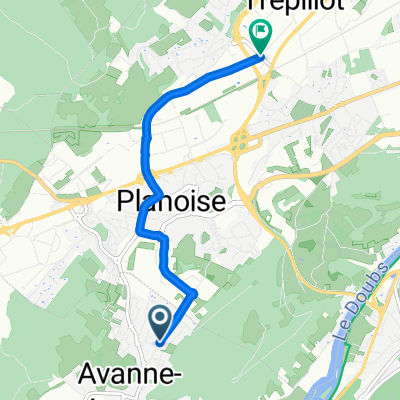 De 38 Rue de l'Église, Avanne-Aveney à 1 Rue Thomas Edison, Besançon
