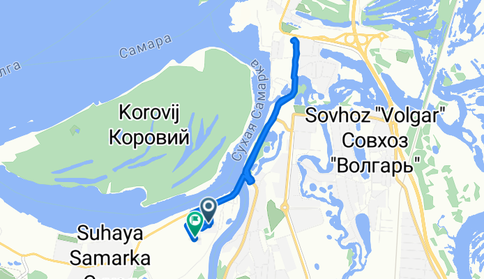 От Белорусская улица, 22, Самара до Белорусская улица, 42, Самара