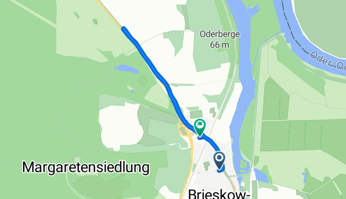 Mühlenstraße 1, Brieskow-Finkenheerd nach Am Weinberg 1, Brieskow-Finkenheerd