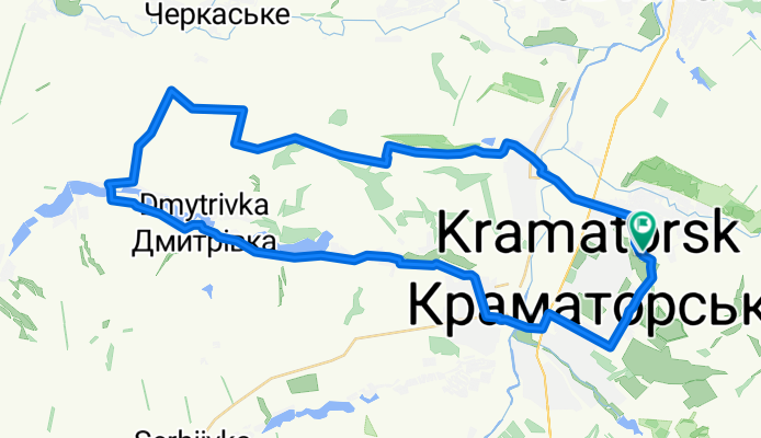 От Леонида Быкова улица, 15, Краматорск до Леонида Быкова улица, Краматорск