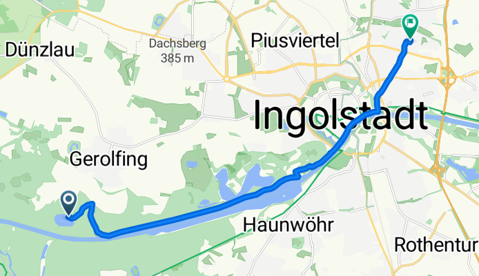 Route nach Mörikestraße 7 1/2, Ingolstadt