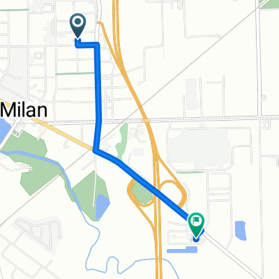 614 Lee St, Milan to 14303–14343 Plank Rd, Milan