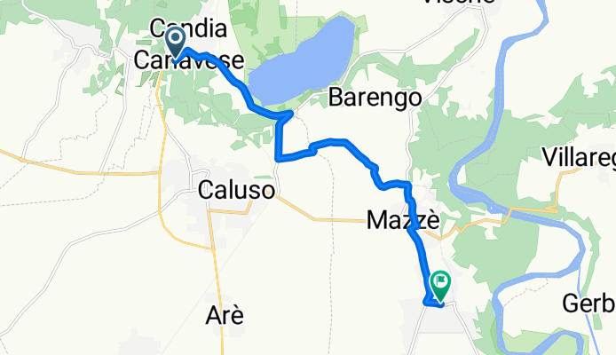 Da Via Giuseppe Mazzini 21–25, Candia Canavese a Viale Conte Brunetta d'Usseaux, Tonengo