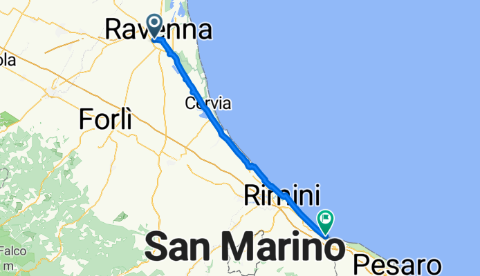 Da Viale Filippo Brunelleschi 38, Ravenna a Via dei Platani 18, Misano Adriatico