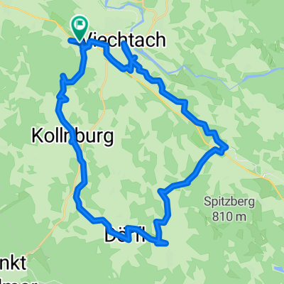Auf und ab; nur ein ganz kl. Stück Schotterstrasse.