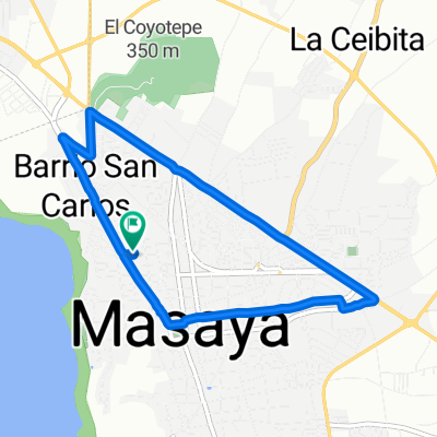 De Calle La Bolsa, Masaya a Calle La Bolsa, Masaya