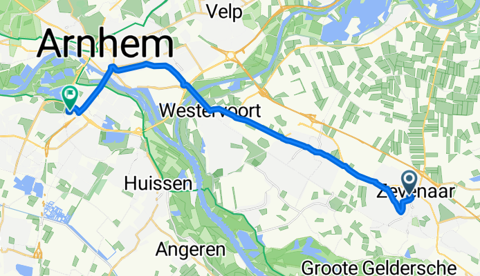 Esdoornstraat 1C, Zevenaar naar Batavierenweg 25, Arnhem