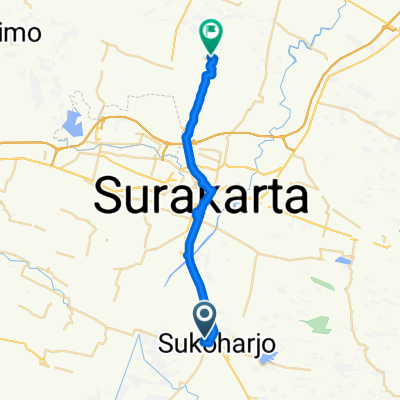 Gang Barokah, Kecamatan Sukoharjo to Jl. Dinosaurus, Kecamatan Kalijambe