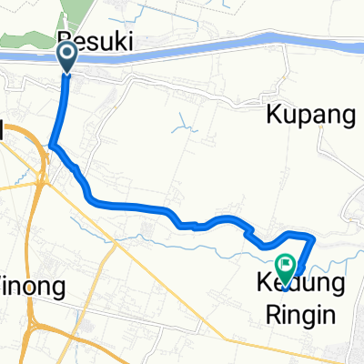 Jalan Dukuhsari 3, Kecamatan Jabon to Unnamed Road, Kecamatan Beji