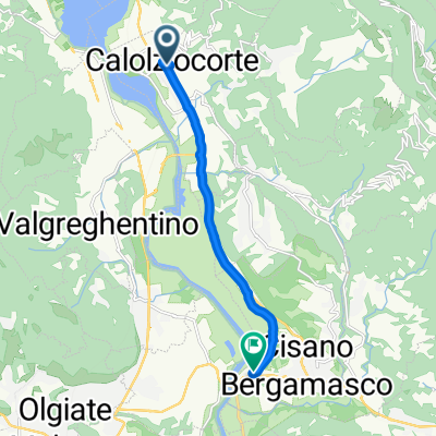 Da Largo Garibaldi 1A, Calolziocorte a Via Tre Fontane 19, Sosta