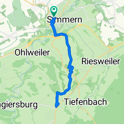 Saarstraße 12, Simmern (Hunsrück) nach Karl-Wagner-Straße 7, Simmern/Hunsrück