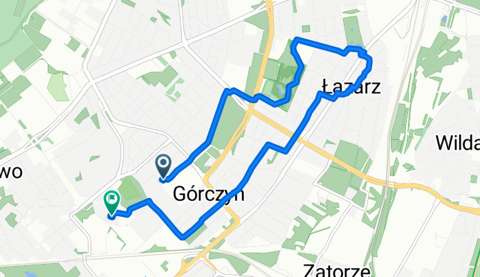 Pogodna 86b, Poznań do Izaaka Newtona 6F, Poznań