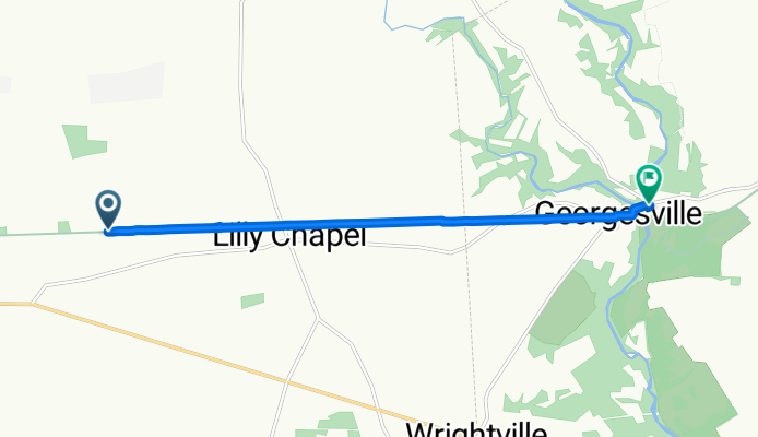Route from 3308–3724 Wilson Rd SE, West Jefferson