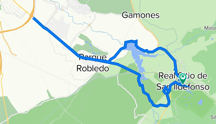 La granja - Río Eresma - Embalse del Pontón - Segovia y vuelta (bordeando pantano)