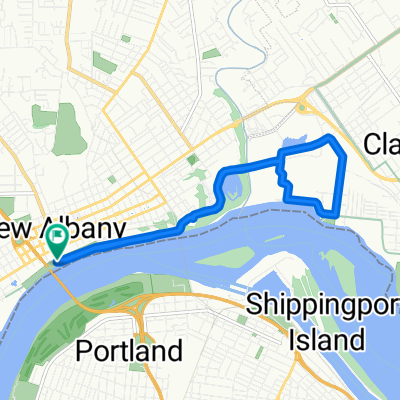 E Water St, New Albany to E Water St, New Albany