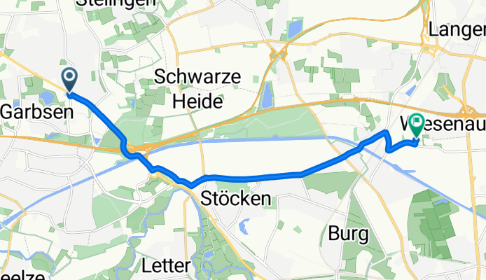 Bremer Straße 29, Garbsen nach Wiesenauer Straße 4, Hannover