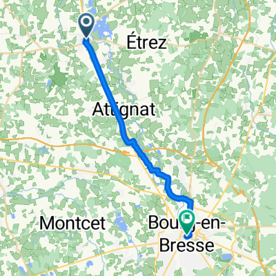 De Rue de l'Église, Montrevel-en-Bresse à 8–9 Place de l'Hôtel de Ville, Bourg-en-Bresse