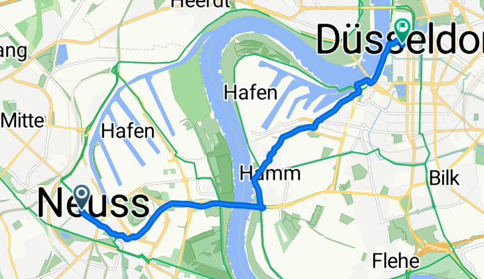 Sebastianusstraße 12, Neuss nach Flinger Straße 30, Düsseldorf