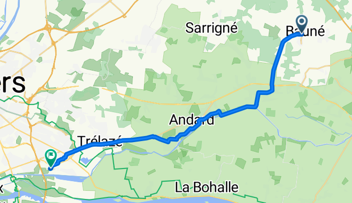 De 20 Rue Julien Daillière, Bauné à Boulevard Léo Lagrange, Les Ponts-de-Cé
