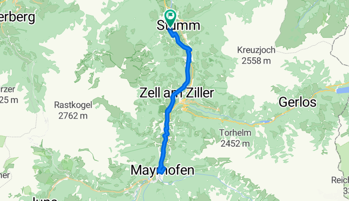Zillertal von  Kaltenbach nach Mayerhoven