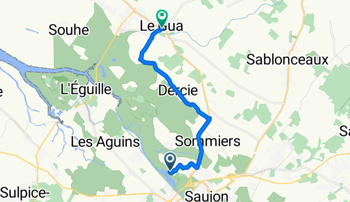 De Marais de la Fontaine, Saujon à D1, Le Gua